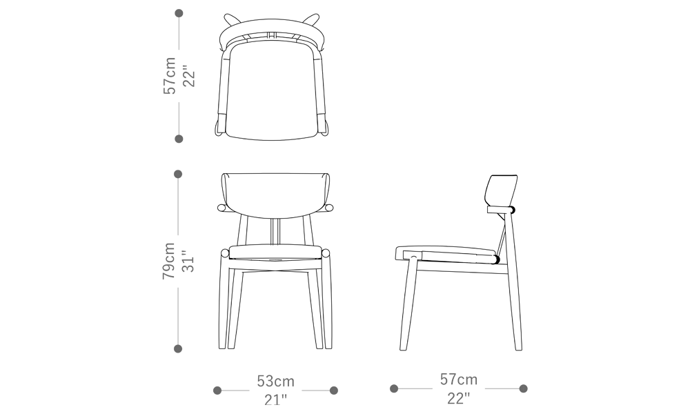Image of the main dimensions of the product